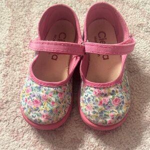 Cienta Pink Floral Mary Jane Shoes